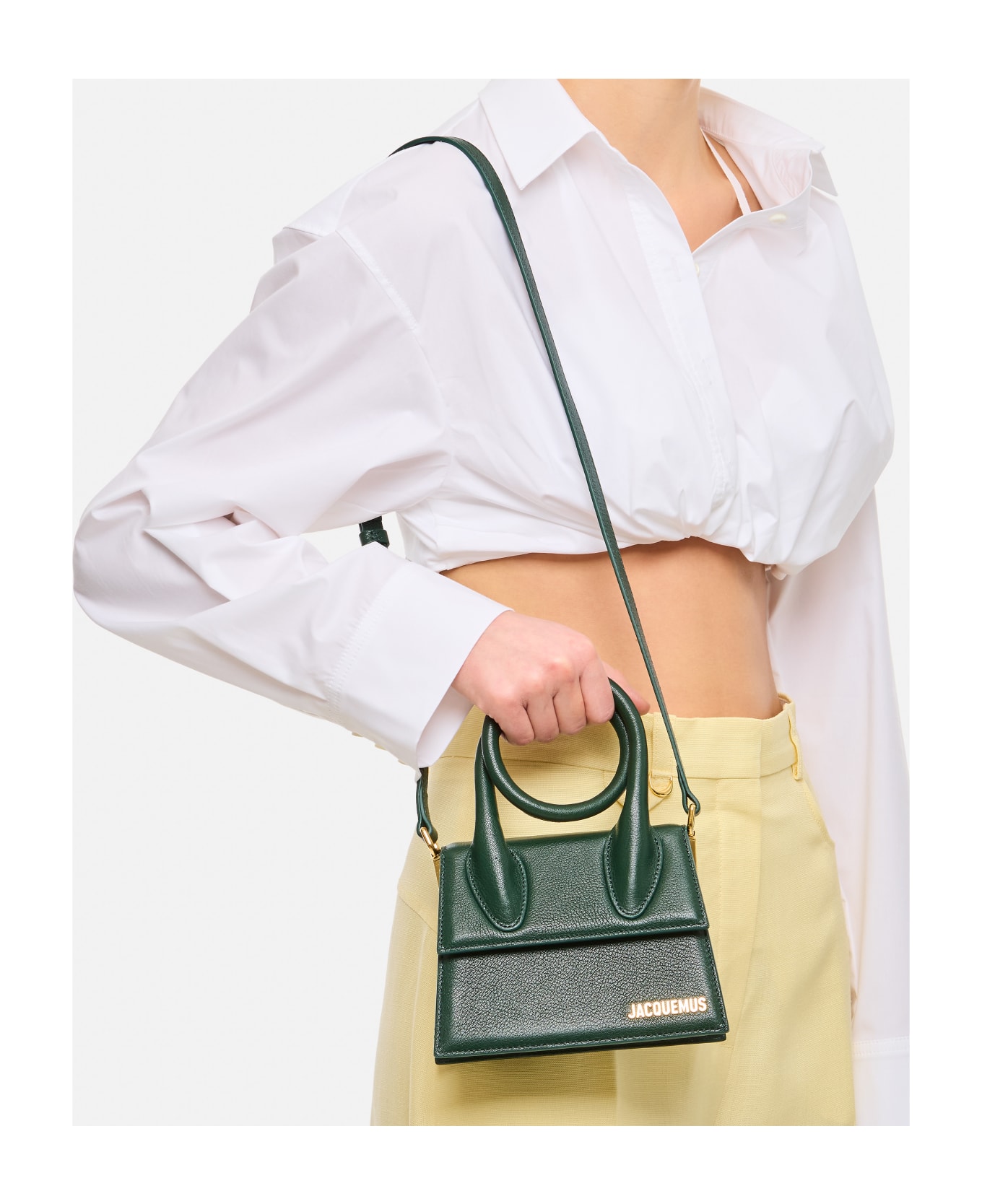 Jacquemus Le Chiquito Noeud Leather Shoulder Bag - Green