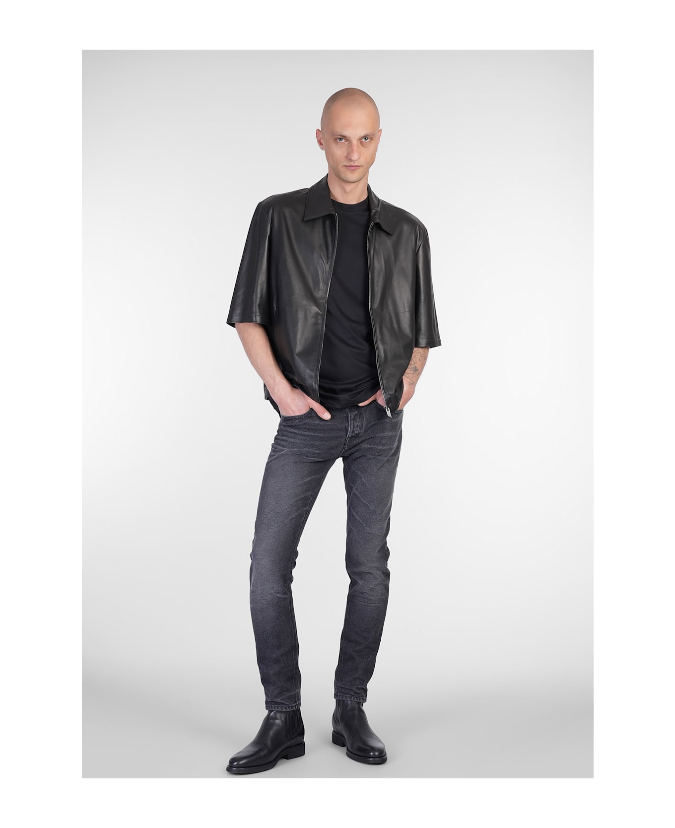 Salvatore Santoro Shirt In Black Leather - black