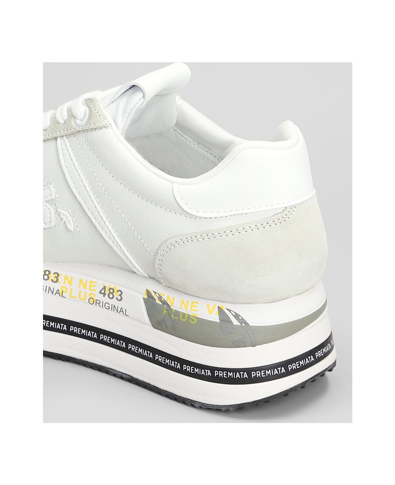 Premiata Beth Sneakers In White Suede And Leather - white