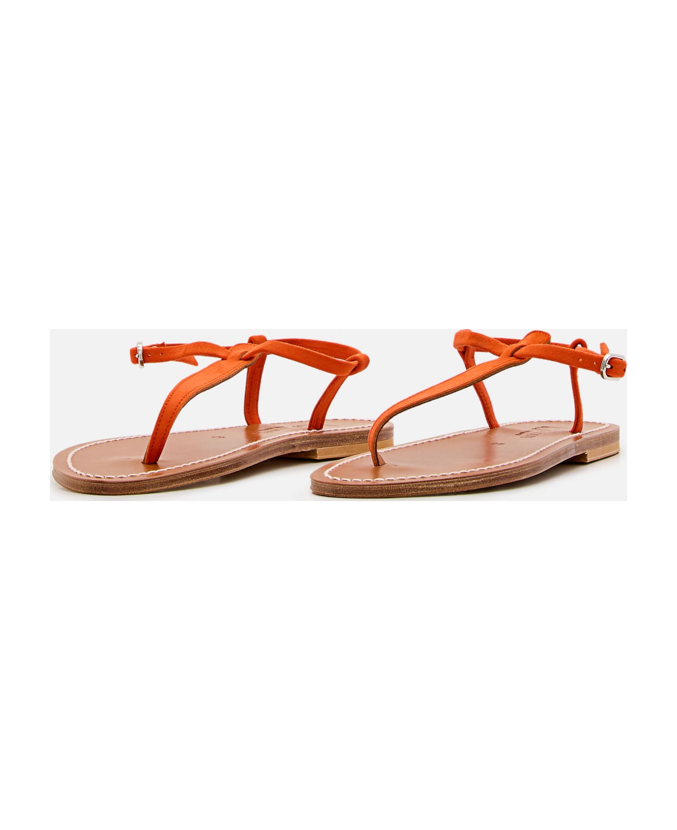 K.Jacques Picon Leather Sandals - Orange