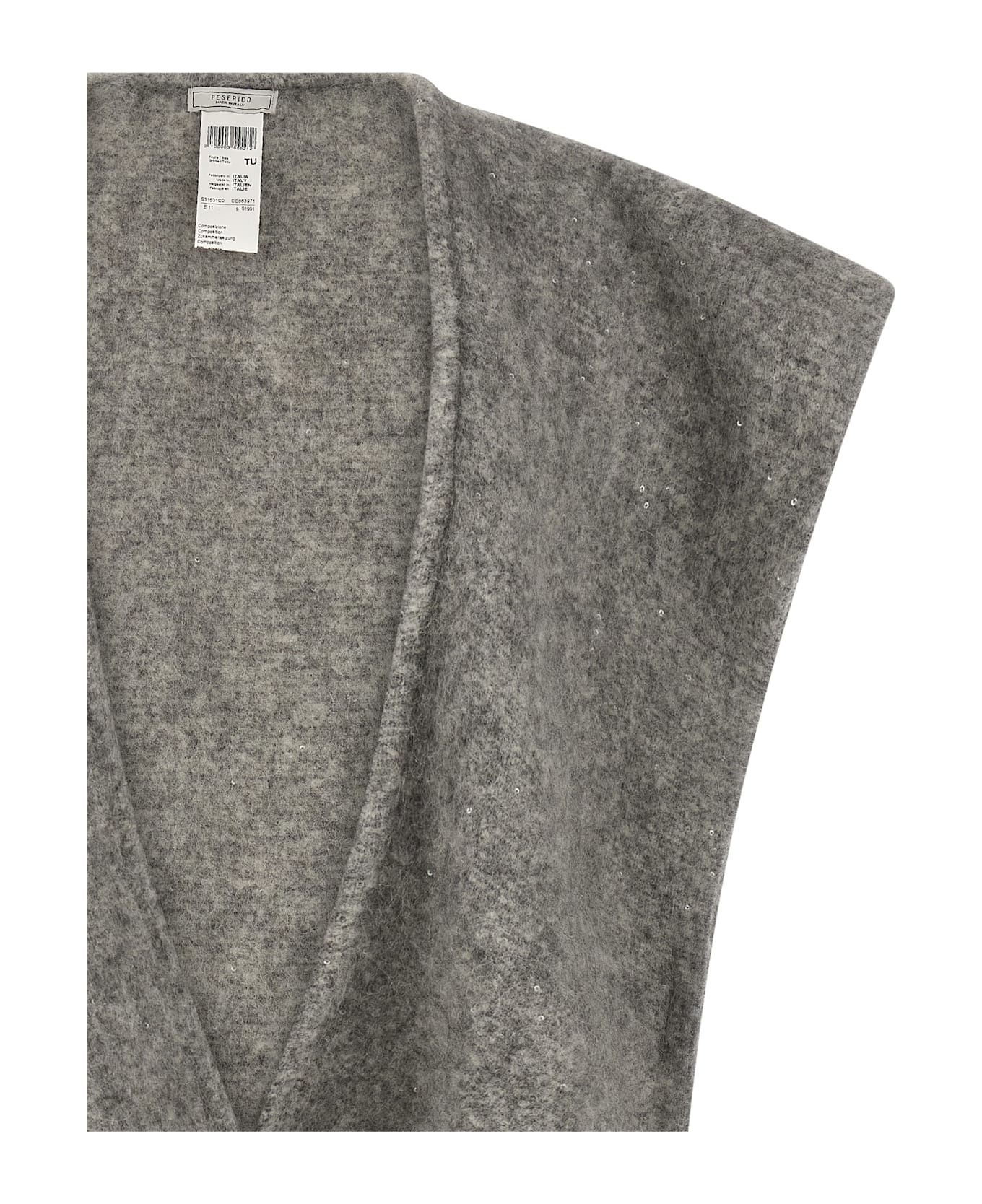 Peserico Bouclé Yarn Cape - Gray