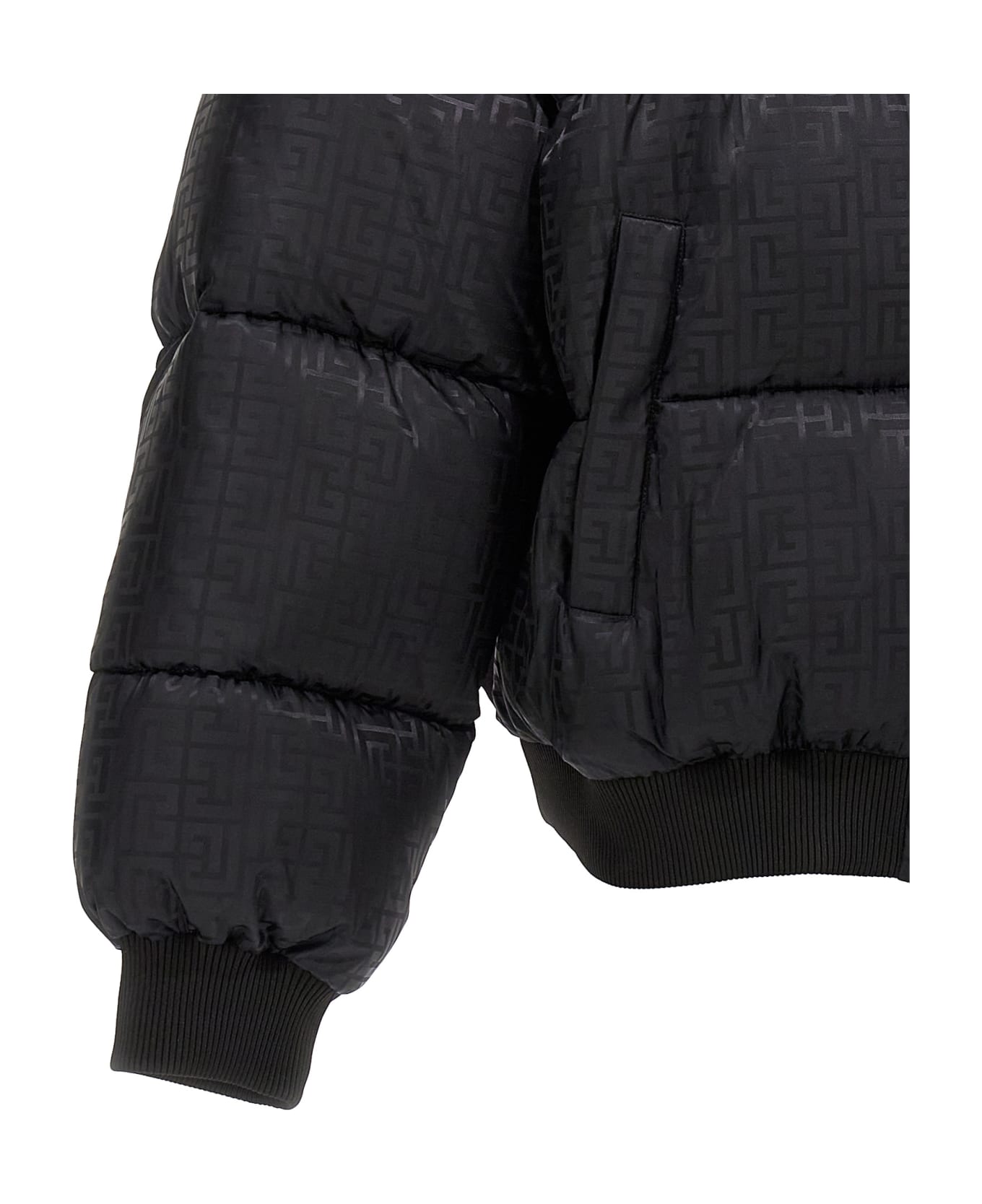 Balmain 'monogram' Down Jacket - Eap Noir/noir