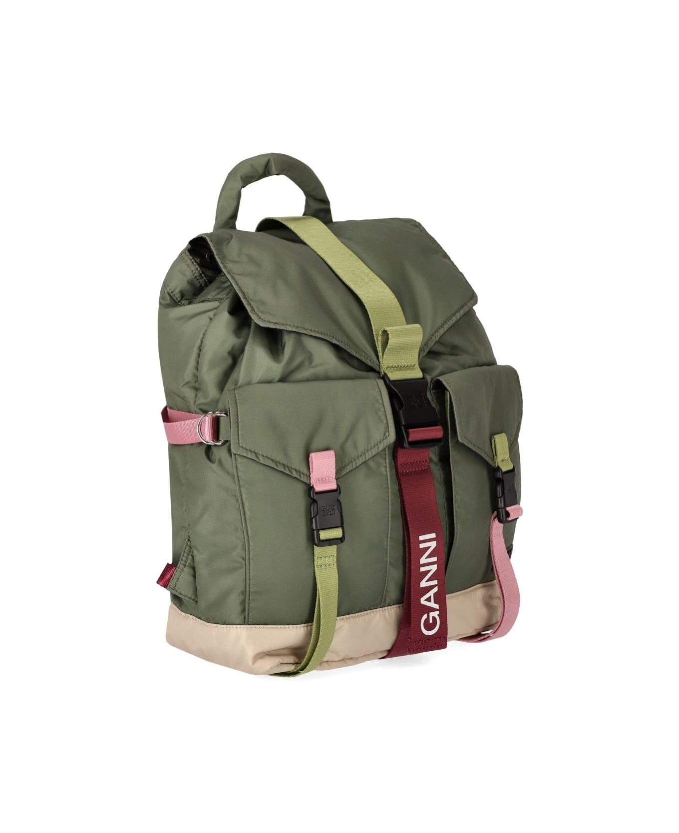 Ganni Tech Military Green Backpack | italist