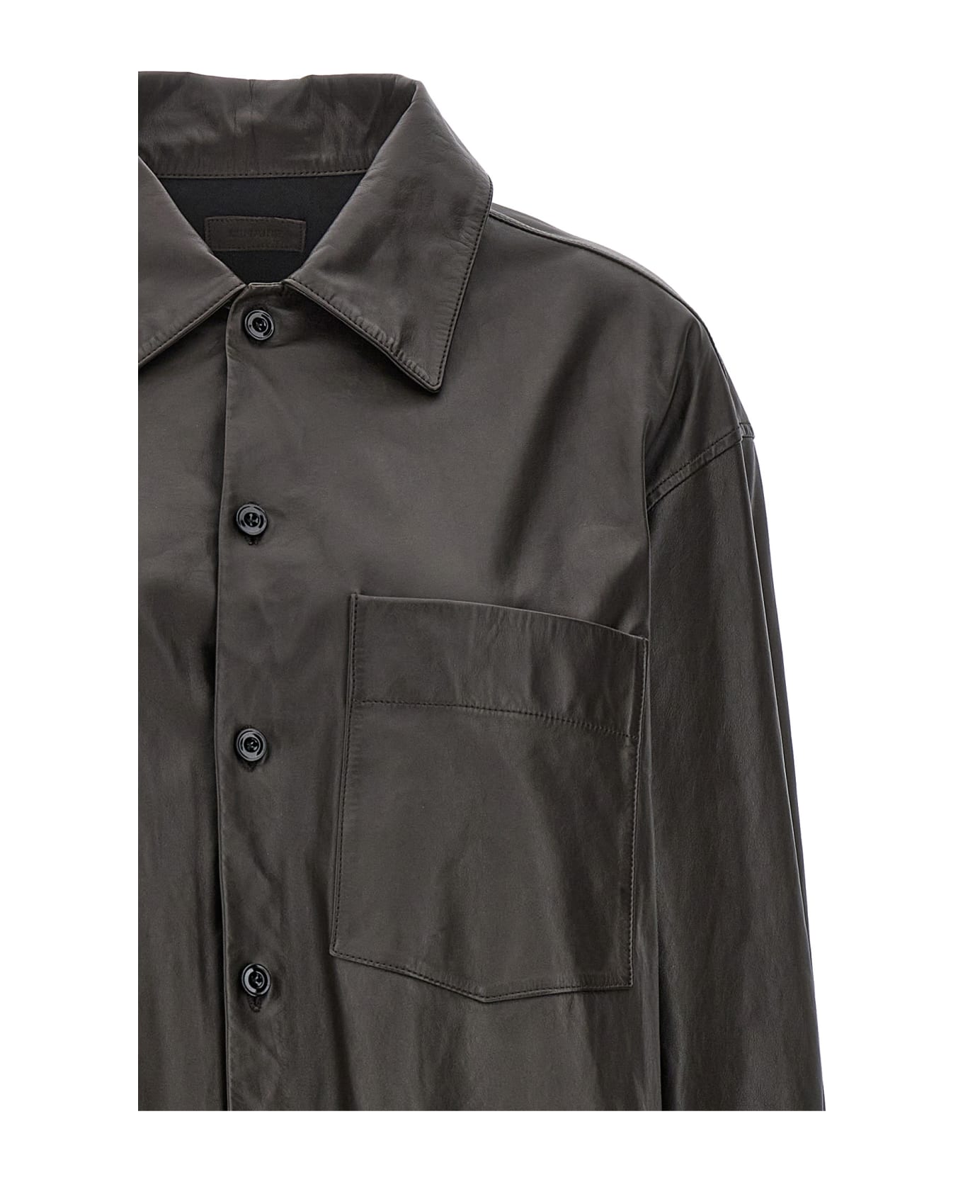 Lemaire Nappa Leather Overshirt - BROWN シャツ