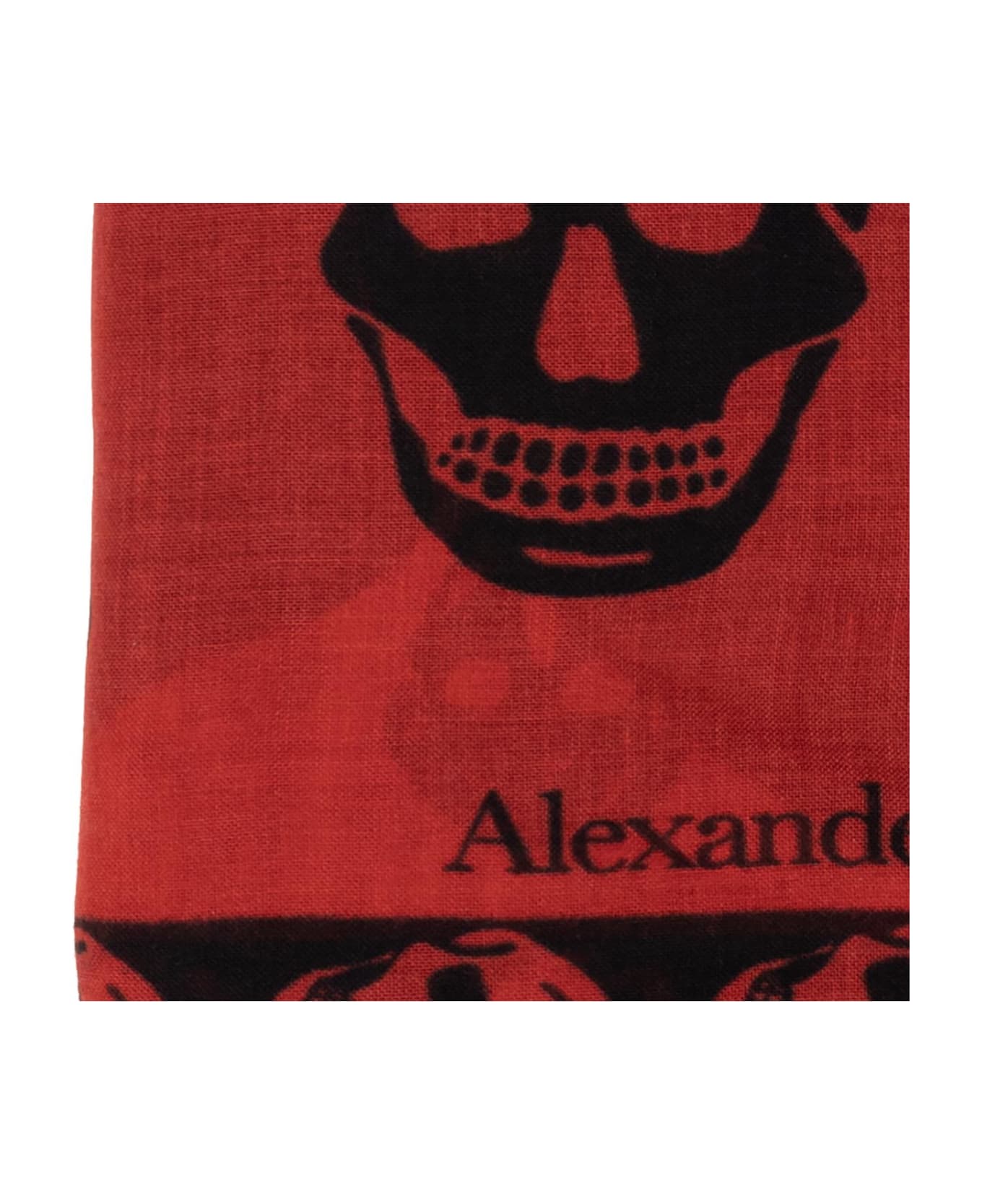 Alexander McQueen Raw-trimmed Scarf - RED/BLACK