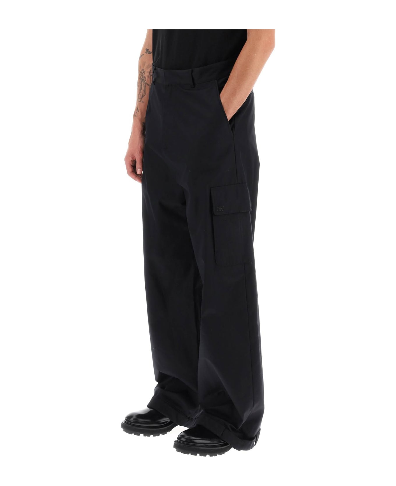 Off-White Wide-leg Cargo Pants - BLACK BLACK (Black)