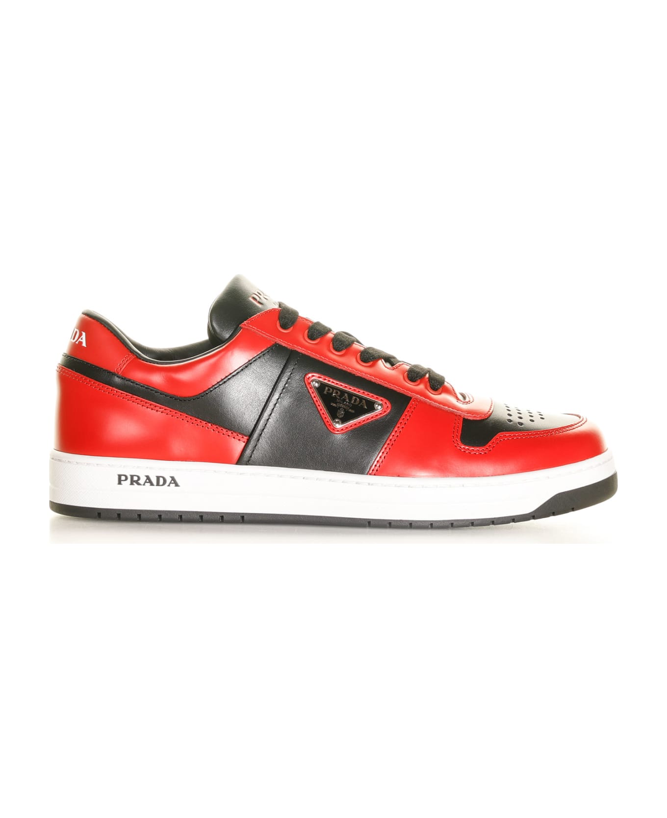 Prada Downtown Sneakers In Leather - NERO+LACCA