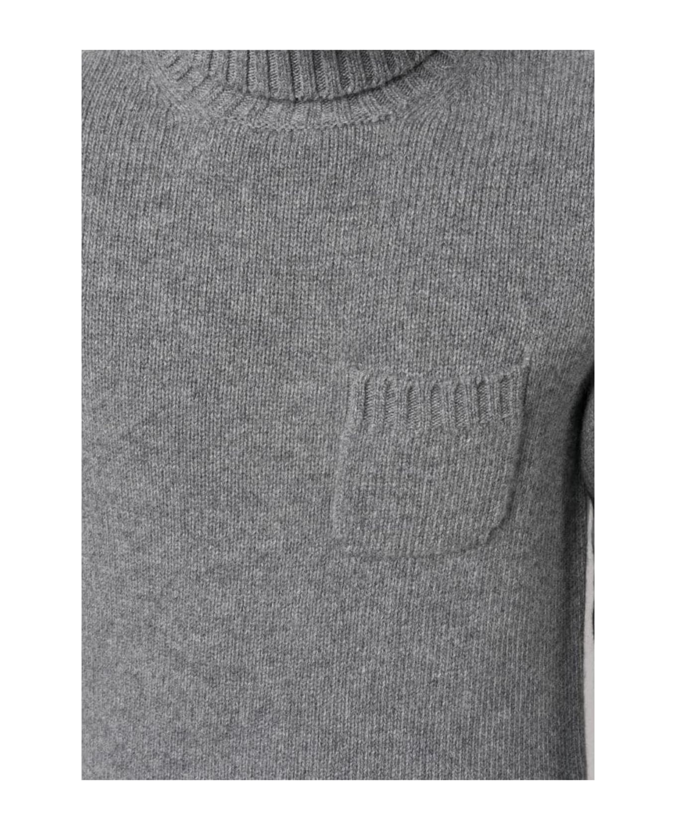 Fedeli Grey Wool-cashmere Blend Jumper Sweater - GRIGIO SCURO