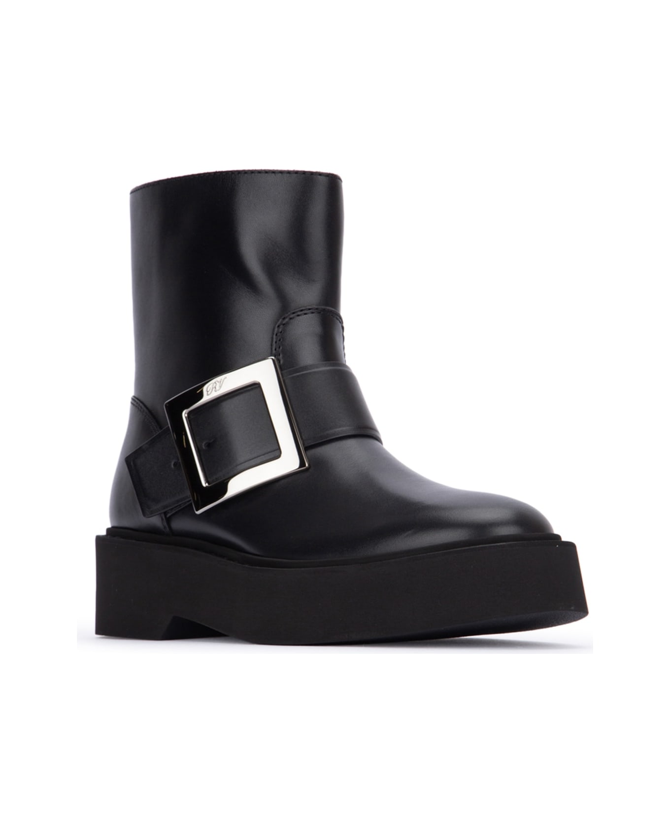 Roger Vivier Viv Rangers High Met Bikers Bootie - NERO