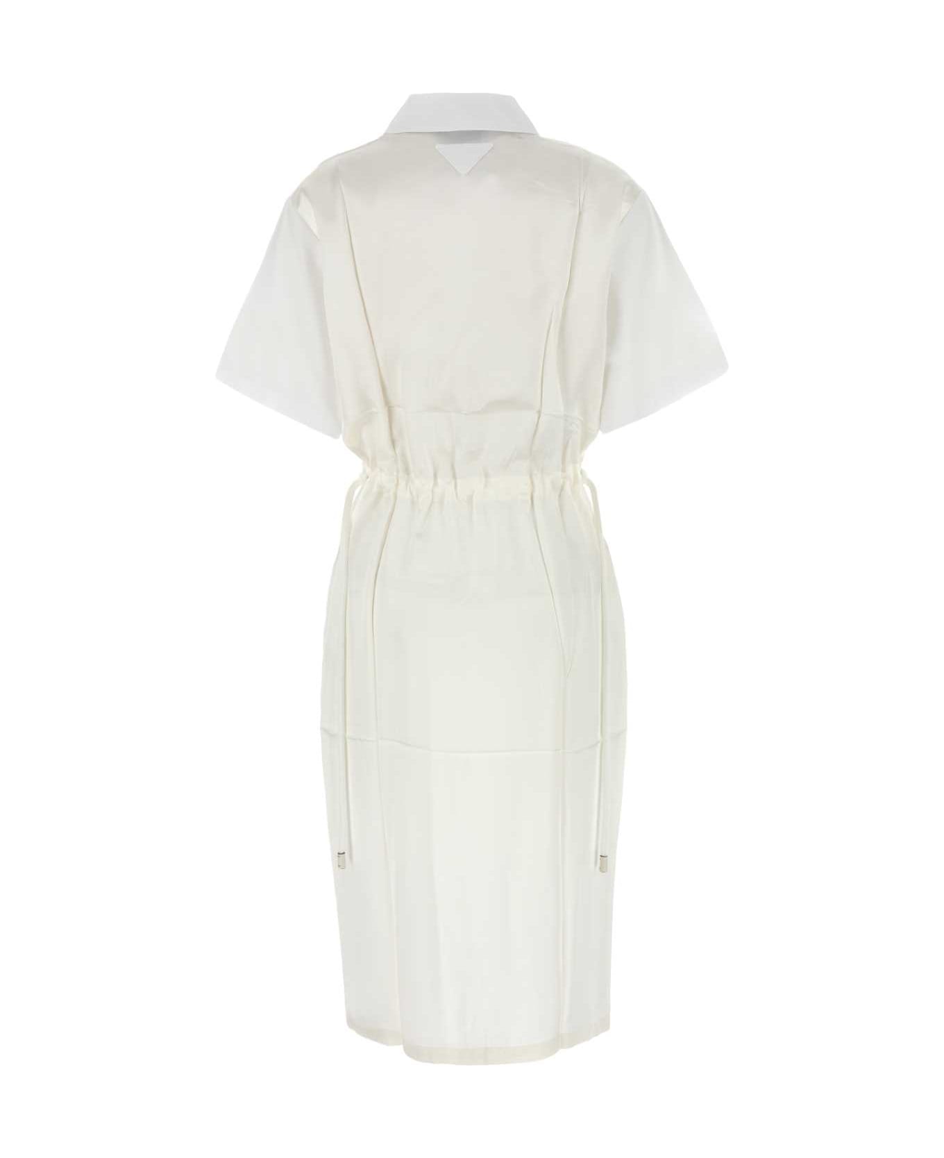 Prada White Poplin Shirt Dress - BIANCO