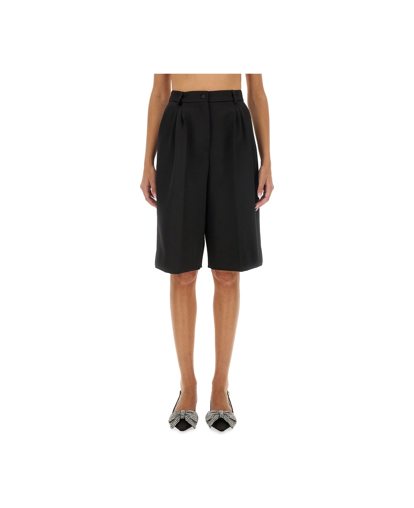 ショートパンツ Dolce & Gabbana Tuxedo Bermuda Shorts Wool gabardine tuxedo Bermuda shorts in Black for Women