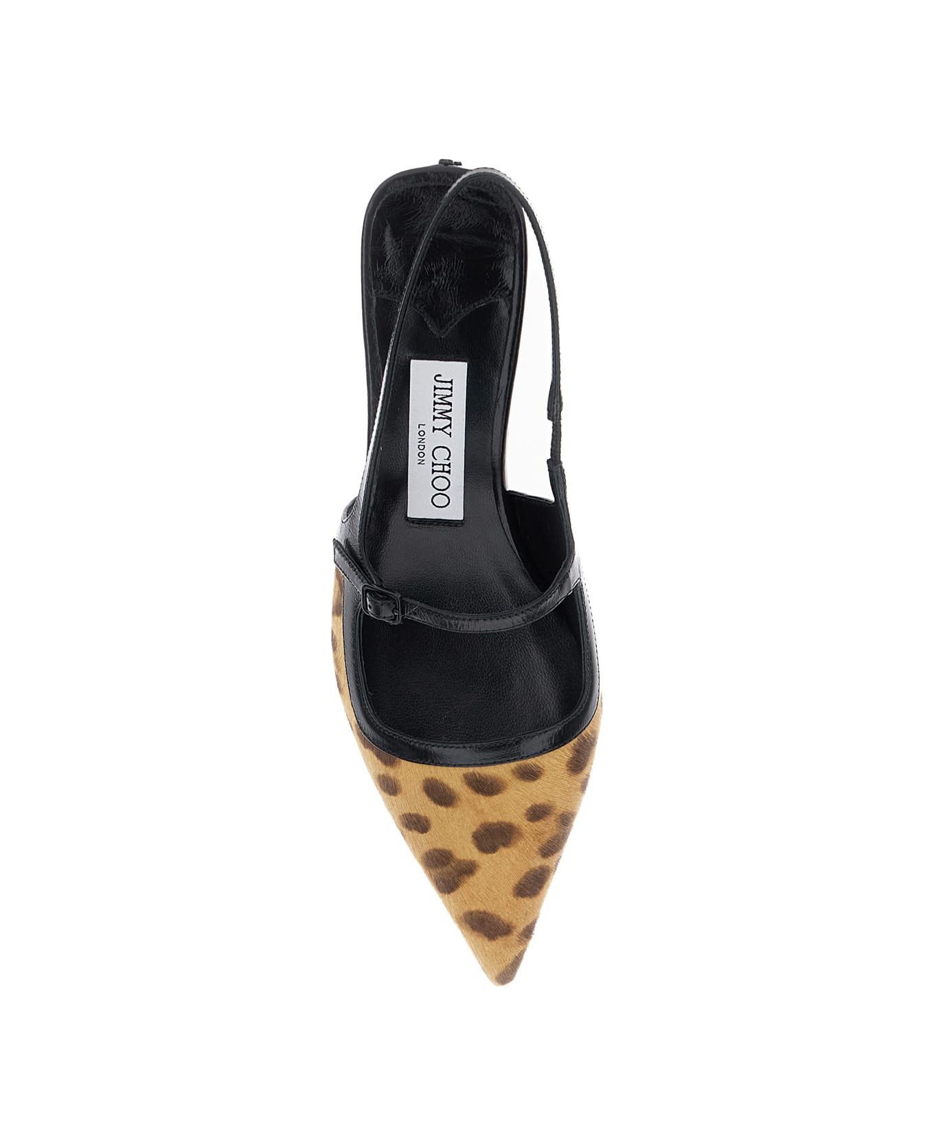 Jimmy Choo 
didi
 Brown Slingback Pumps With Leopard Motif And Sculpted Heel In Leather Woman - Brown