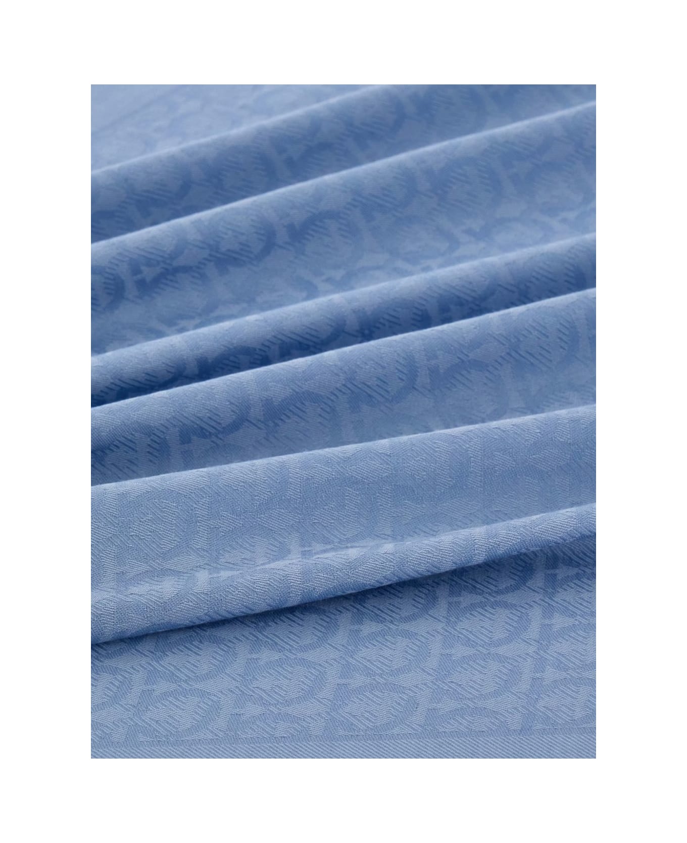 Ferragamo Gancini Silk And Wool Stole - Clear Blue