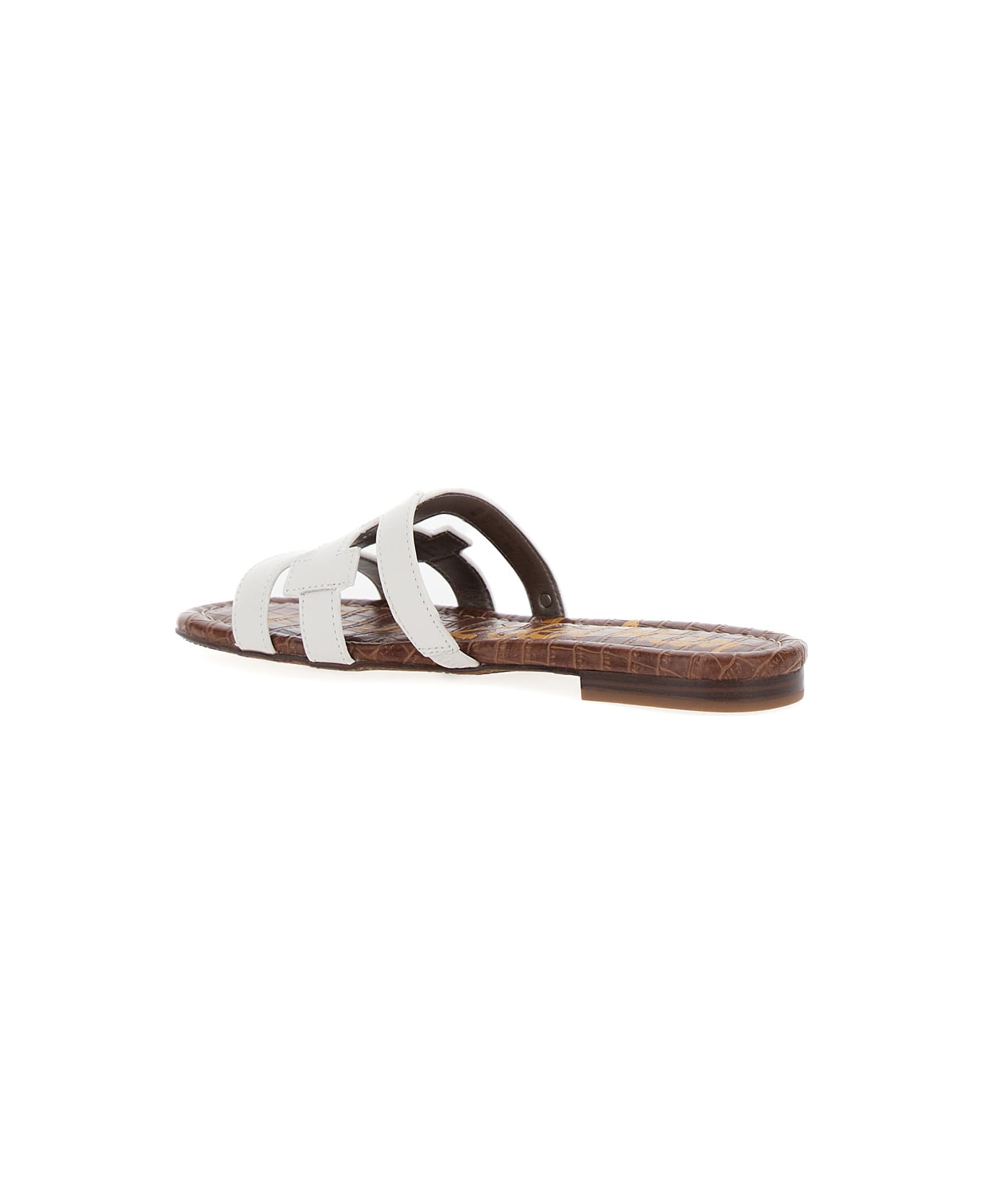 Sam Edelman 'bay Slide' White Slip-on Sandals With Logo Detail In Leather Woman - White