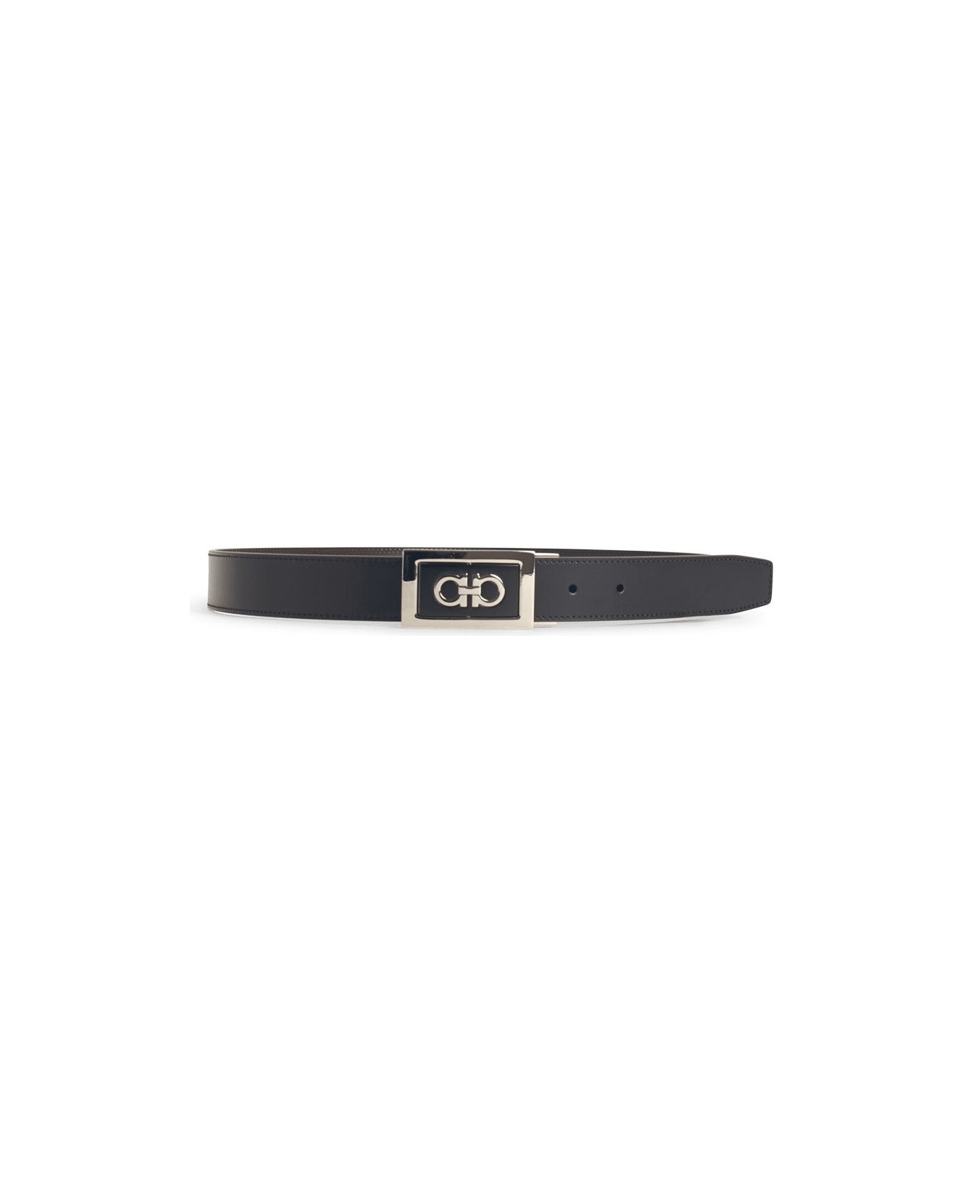 Ferragamo Black Leather Belt - Black