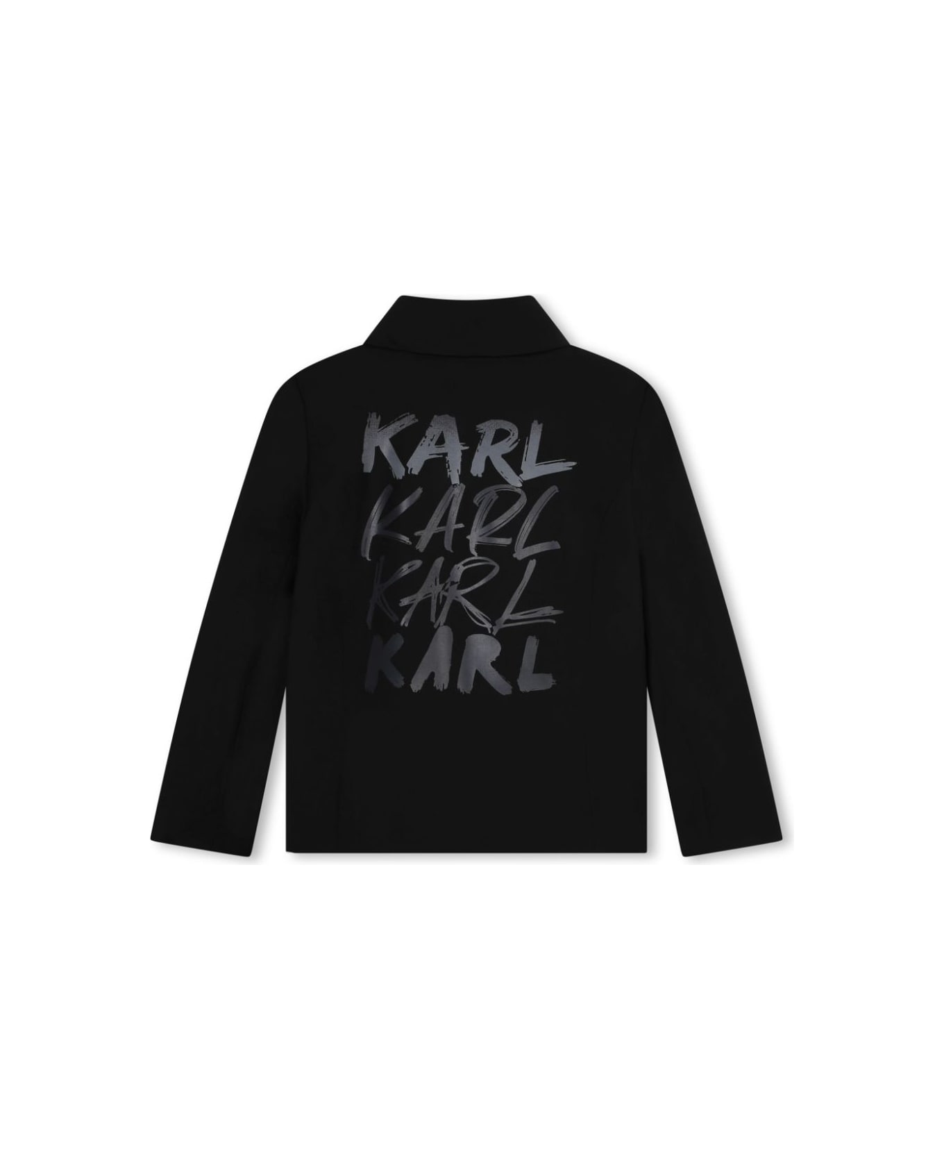 Karl Lagerfeld Kids Karl Lagerfeld Giacca Nera In Misto Lana Bambino - Nero コート＆ジャケット