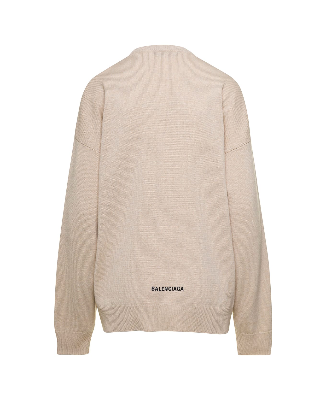 Balenciaga Rib Trim Plain Sweater - Beige フリース