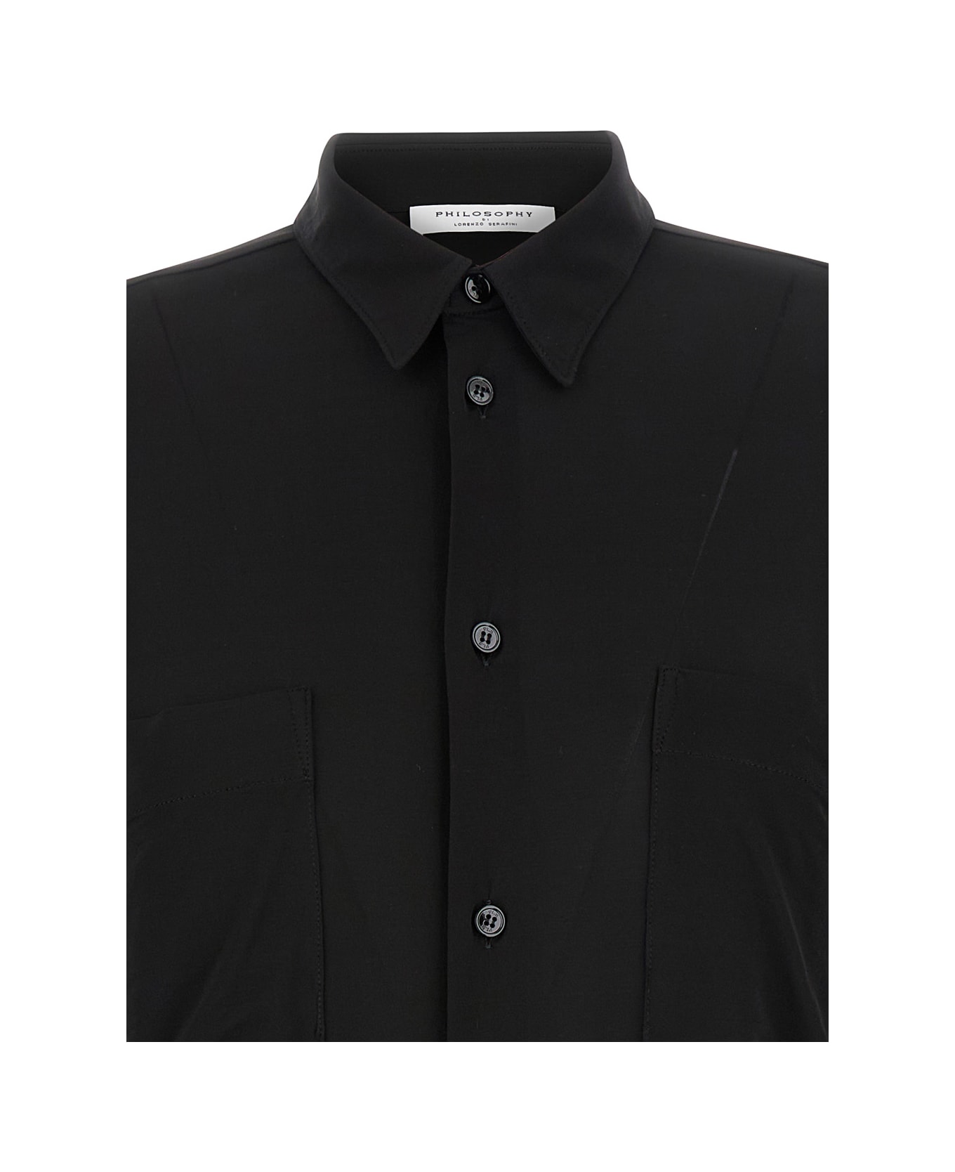 Philosophy di Lorenzo Serafini Viscose Oversize Shirt - Black