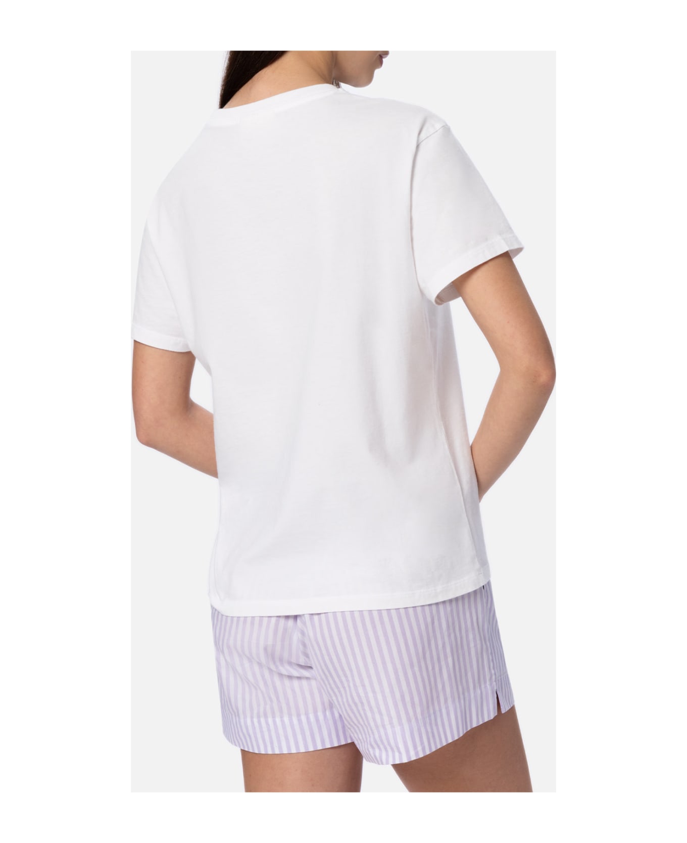 MC2 Saint Barth Woman Cotton Jersey Crewneck T-shirt Emilie With Save Water, Drink Spritz Embroidery - WHITE