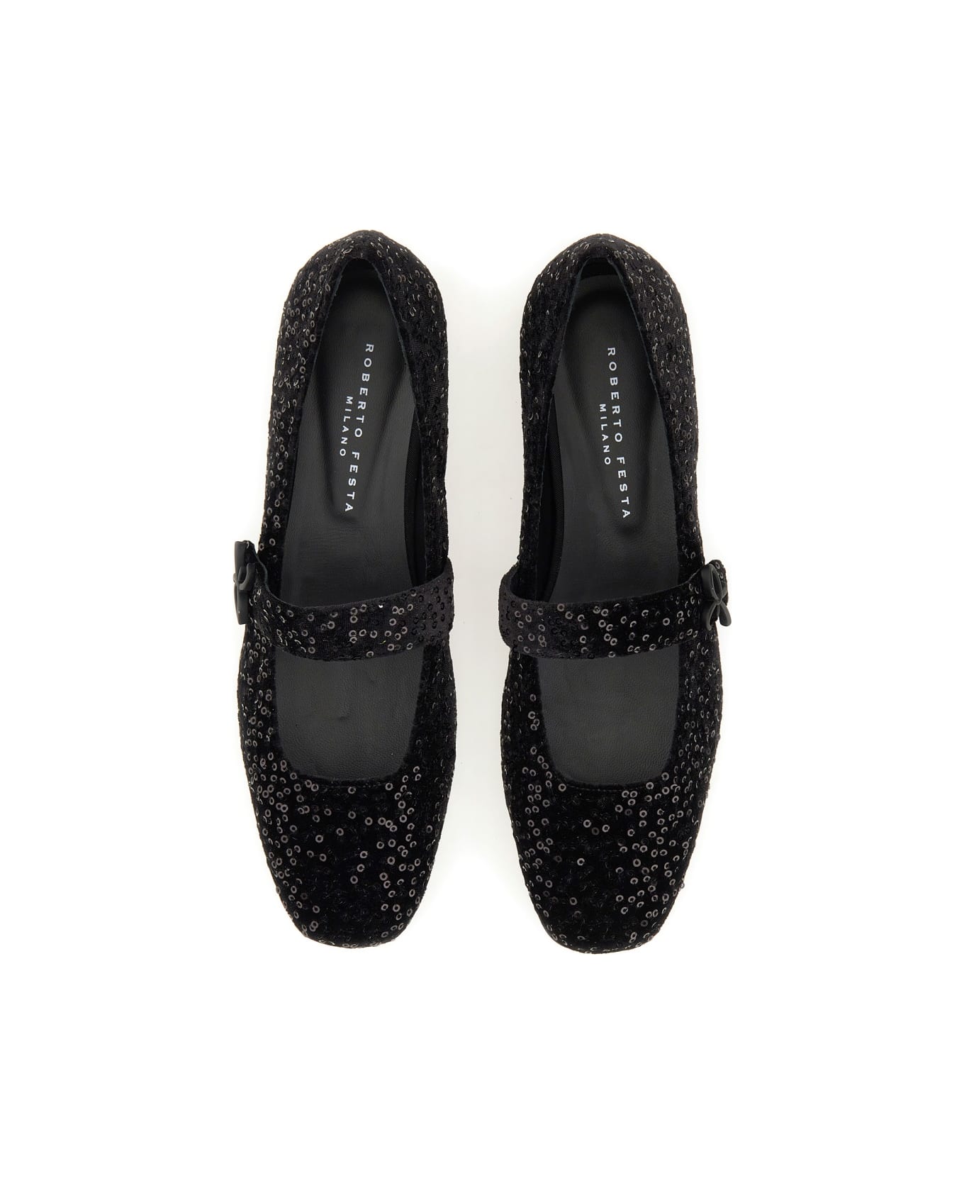 Roberto Festa Ballerina With Rhinestones - BLACK