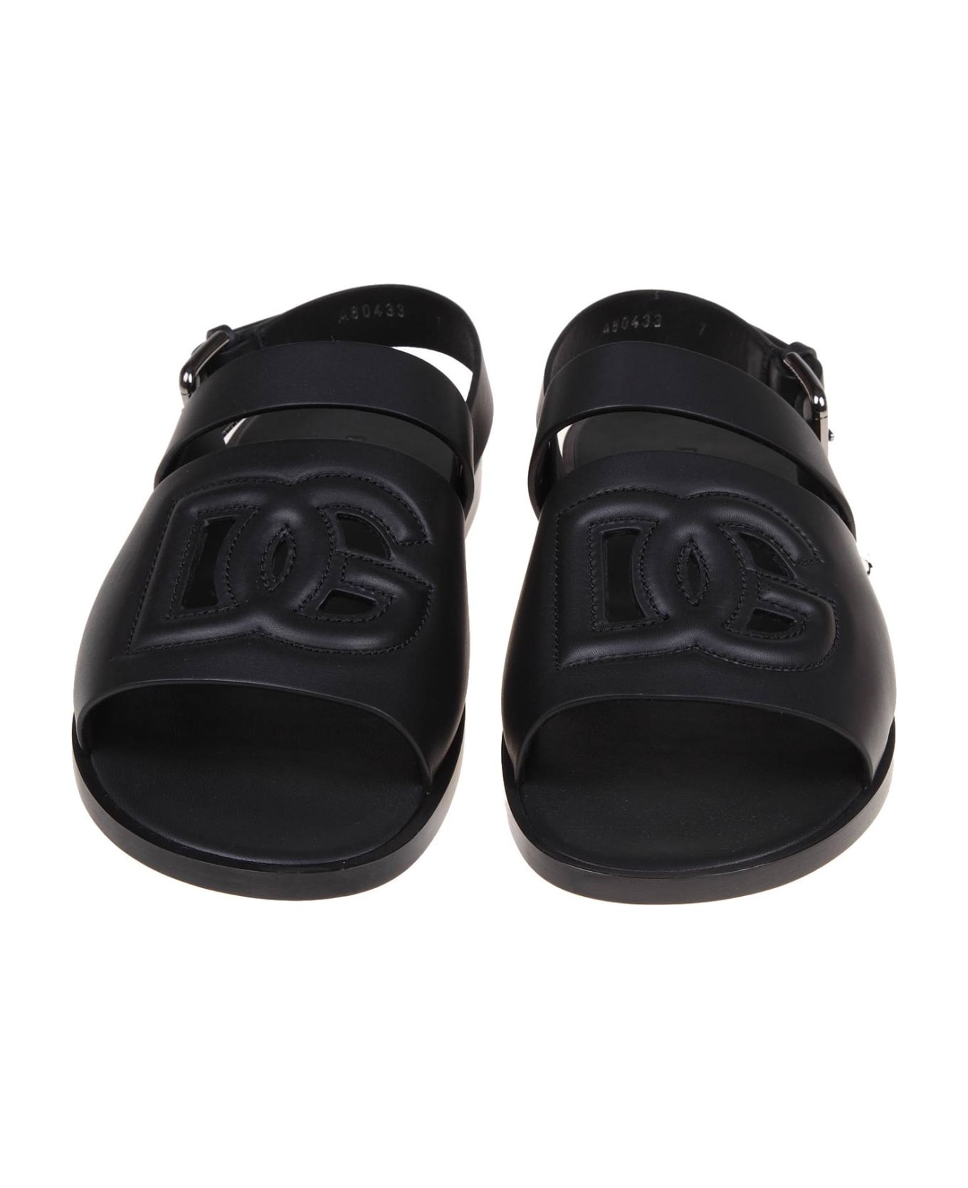 Dolce & Gabbana Dg Logo Cut-out Detailed Slides - Black