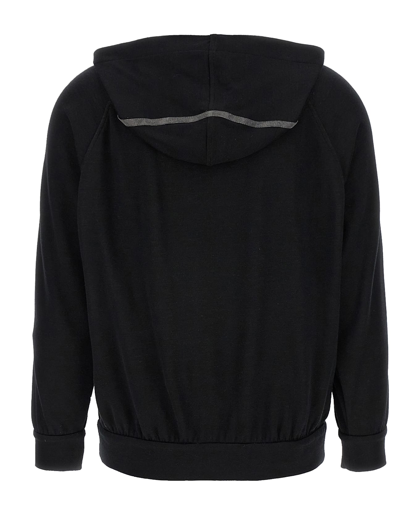 Brunello Cucinelli 
shiny Trims
 Hoodie - Black  