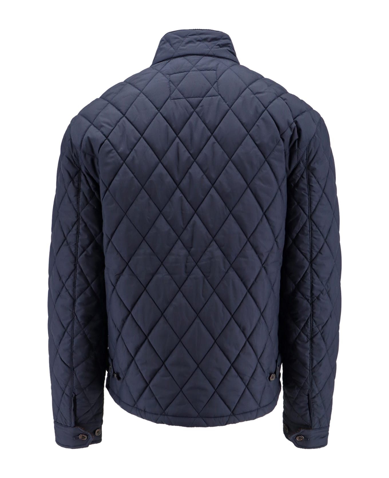 Polo Ralph Lauren Blue Quilted Jacket With Pony Detail On The Front In Tech Fabric Man - Blue