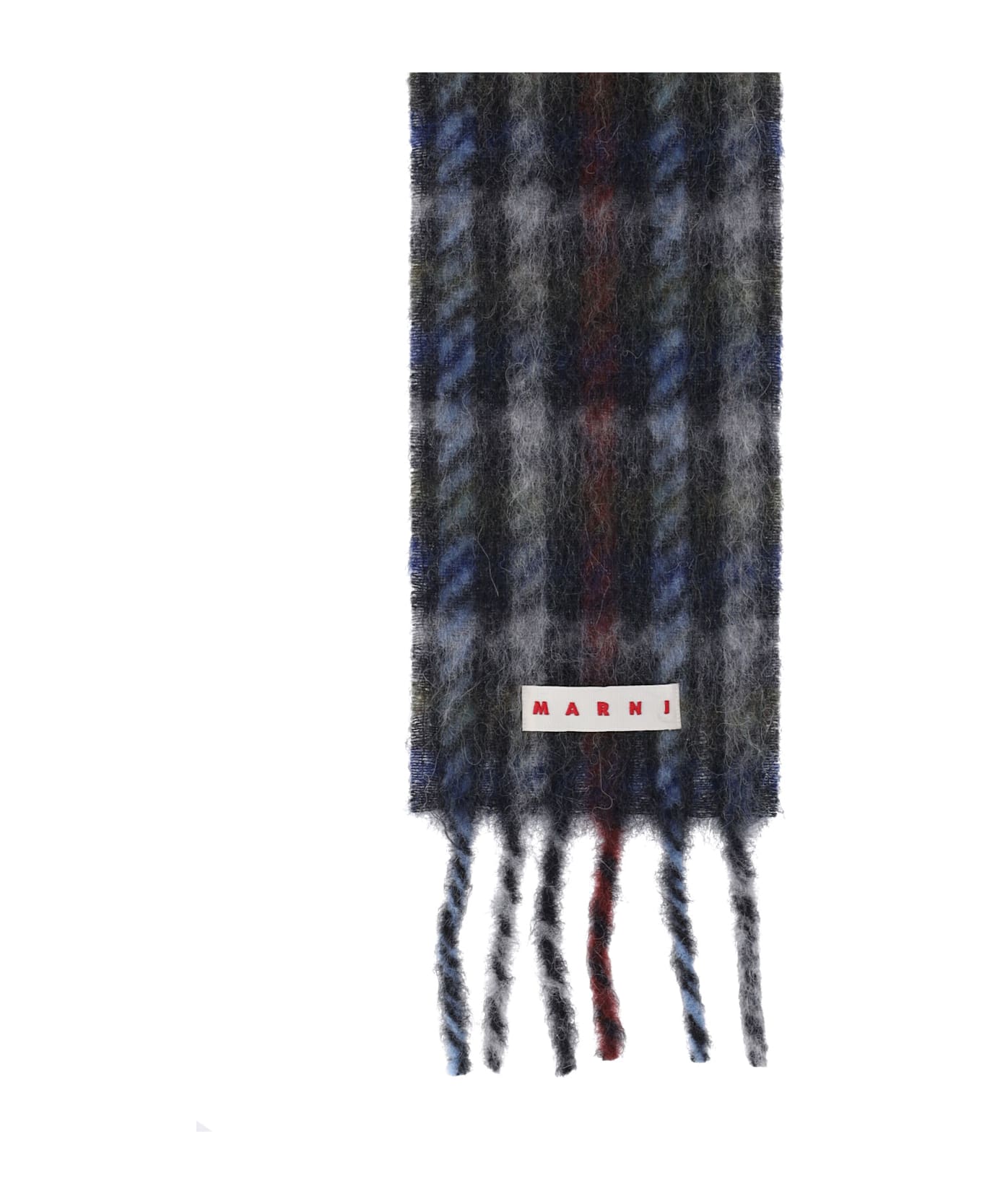 Marni Striped Logo Scarf - BLUE