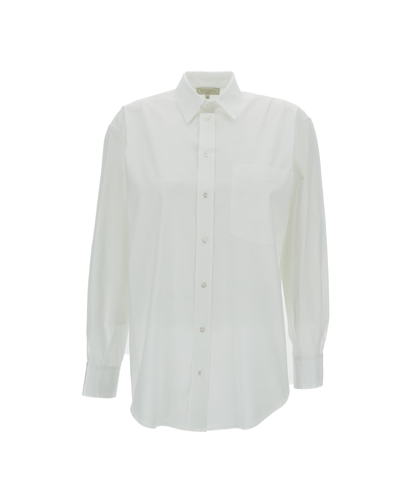 Antonelli White Shirt With Patch Pocket In Cotton Woman - White シャツ