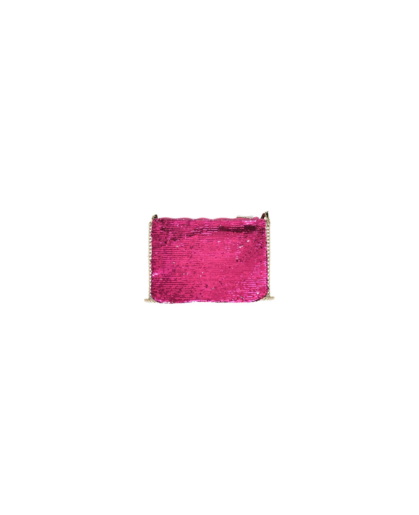 MC2 Saint Barth Parisienne Fuchsia Sequined Pochette With Shoulder Strap - PINK