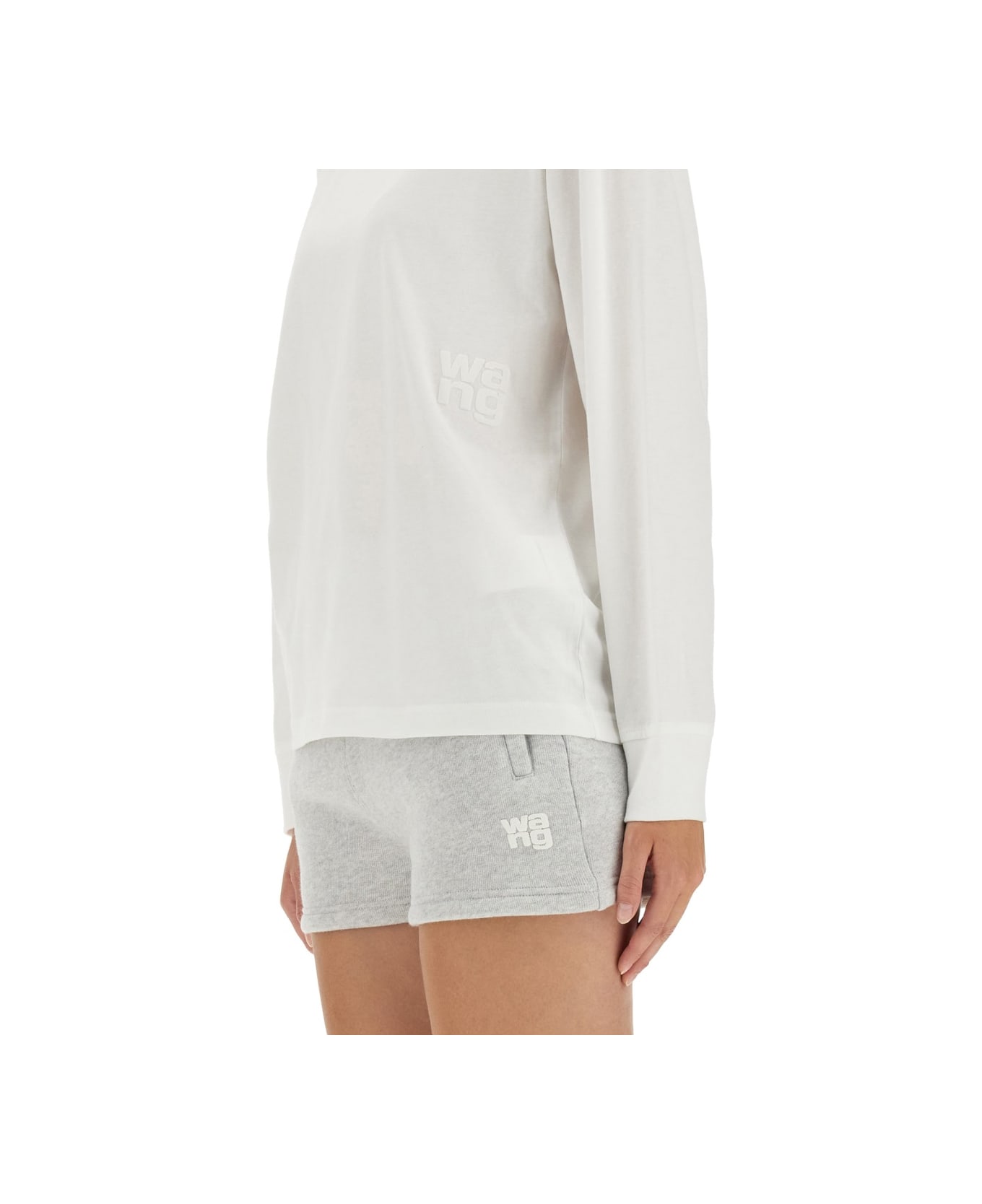 T by Alexander Wang Embossed Logo T-shirt - WHITE