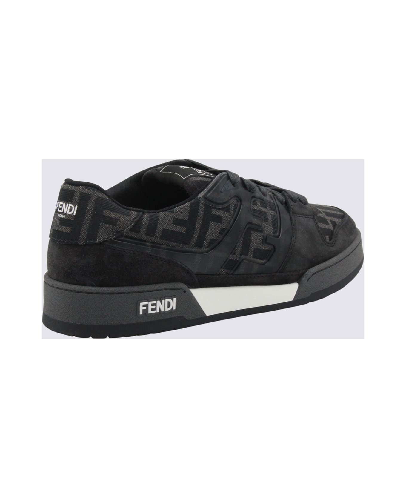 Fendi Black And Grey Leather Sneakers - NERO + GREY