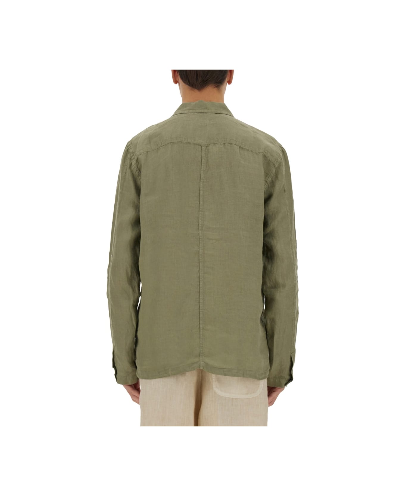 120% Lino Slim Fit Shirt - GREEN
