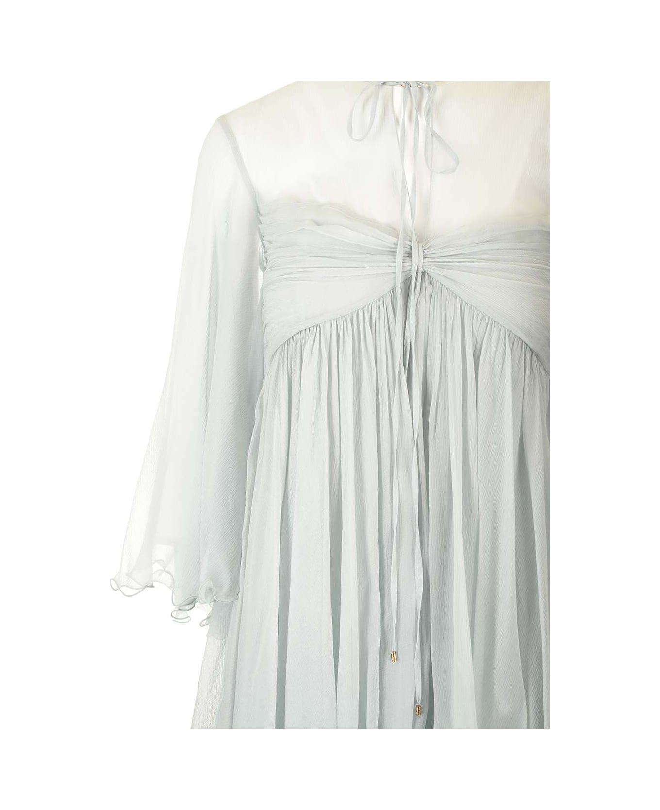 Chloé Pleated Mini Dress - Clear Blue