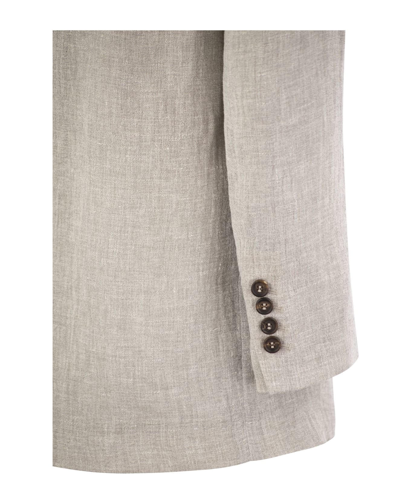 Brunello Cucinelli Lessivè Linen Canvas Jacket - Grey