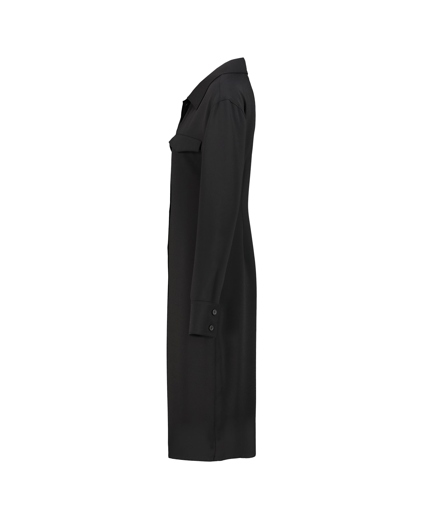 Courrèges Shirt Dress In Crepe - Black