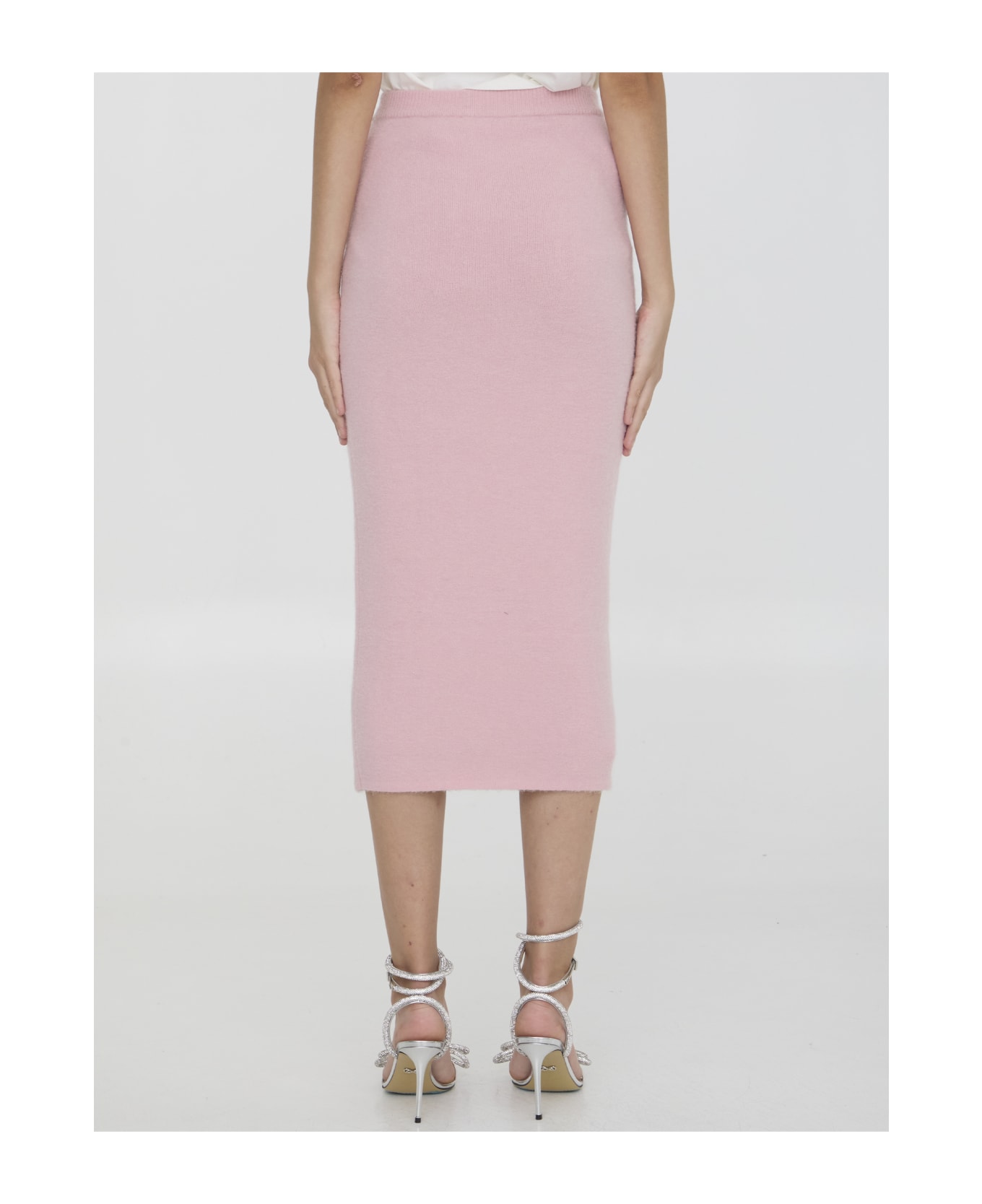 self-portrait Knit Midi Skirt - Pink