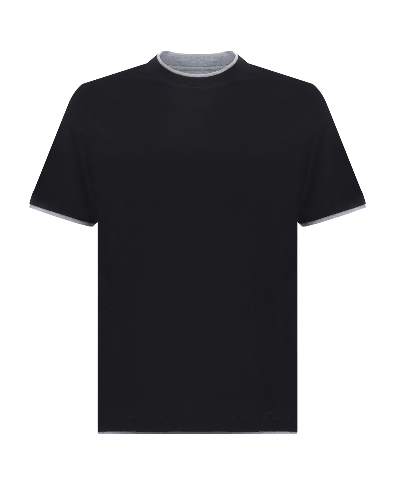 Brunello Cucinelli T-shirt - Nero+grigio Medio