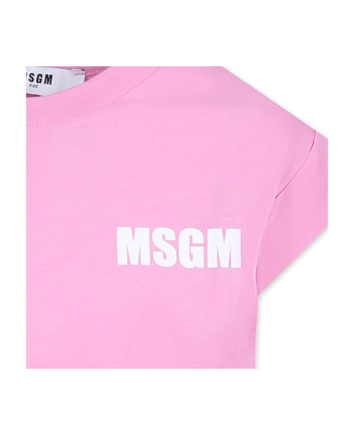MSGM Pink T-shirt For Girl With Logo - Pink