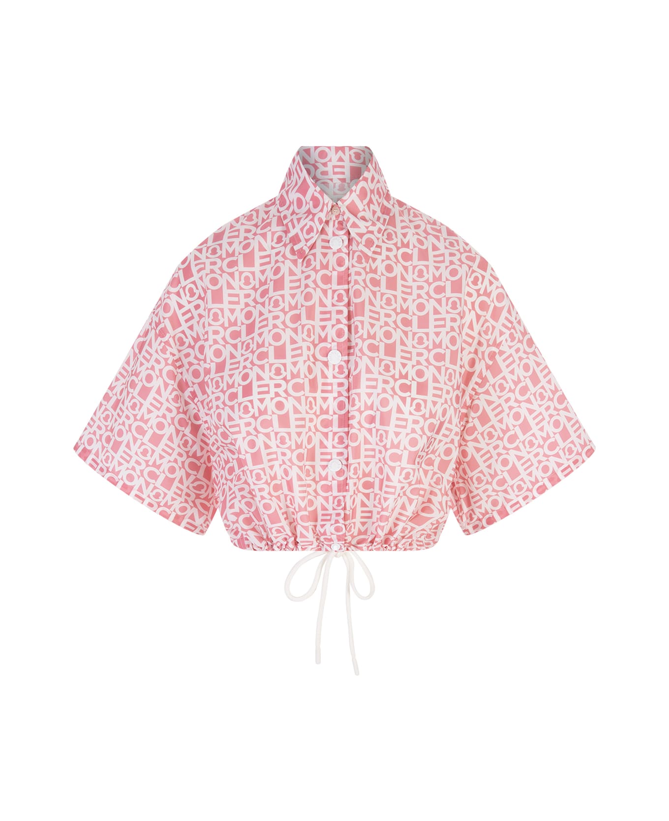 Moncler Pink Logoed Short Shirt - Multicolor