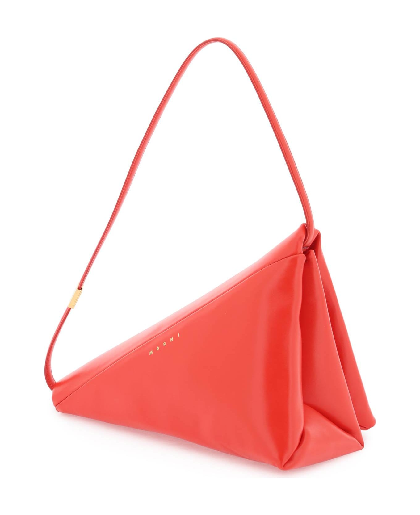 Marni Leather Prisma Triangle Bag - ARBUTUS (Red)