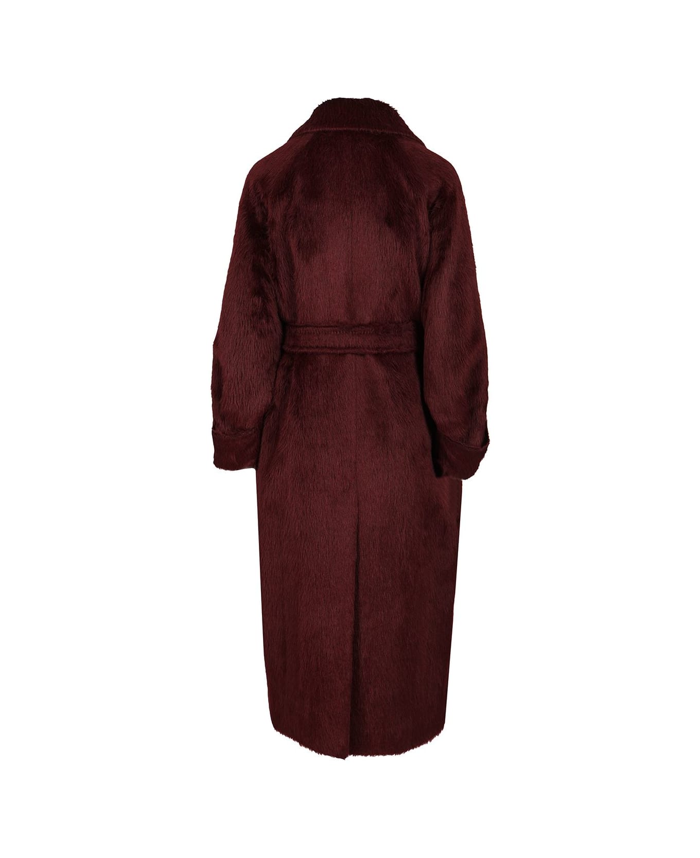 Max Mara Long Coat In Alpaca And Wool - RED