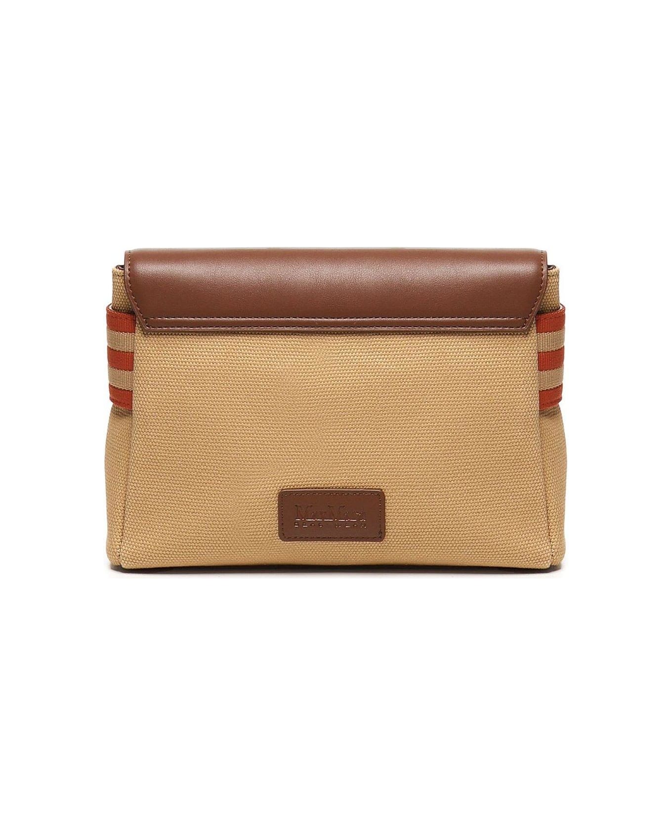 Max Mara Opice Logo Patch Clutch Bag Max Mara - CAMEL