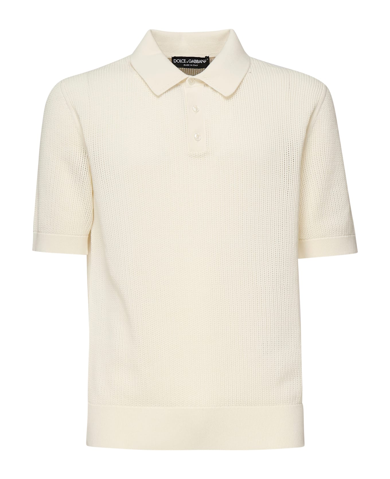 Dolce 
Gabbana Short-sleeved Cotton Polo-shirt - White