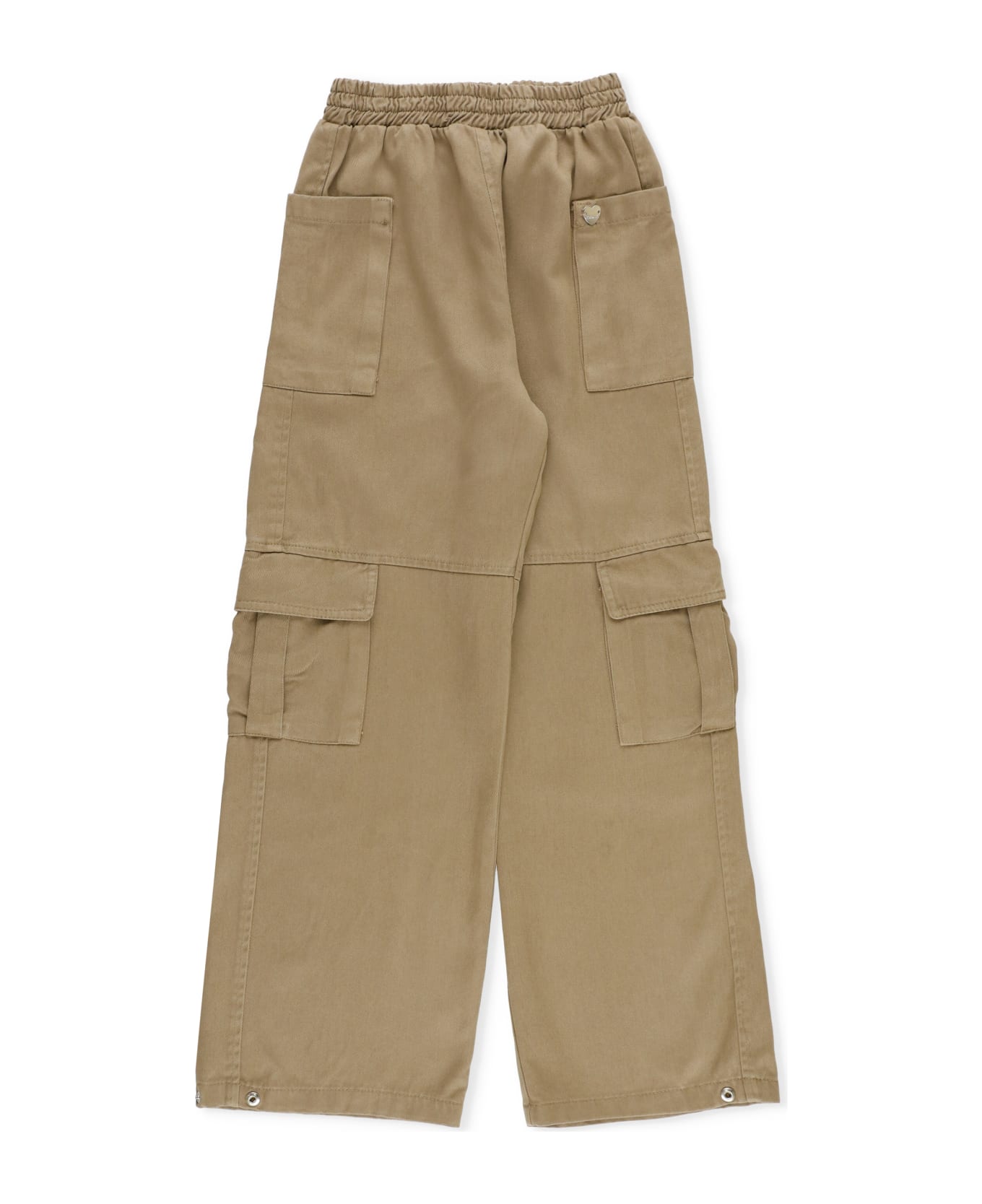 Monnalisa Logoed Cargo Trousers - BEIGE ボトムス