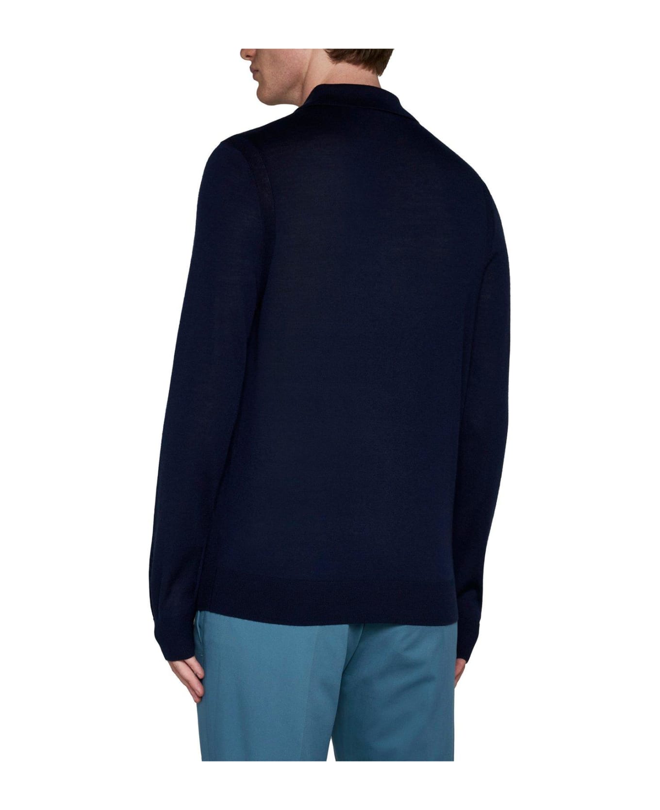 Paul Smith Long-sleeved Knit Polo Shirt - NAVY シャツ