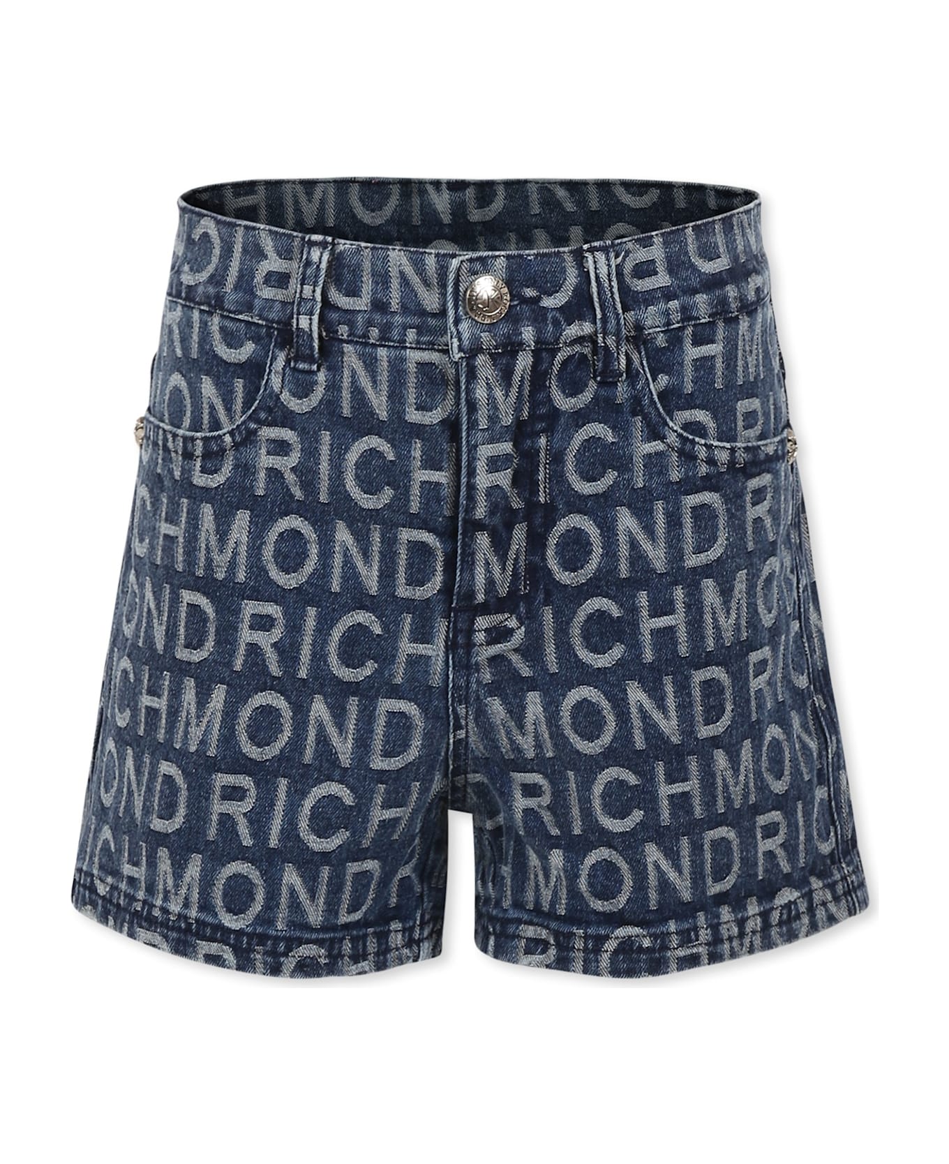 Richmond Denim Shorts For Girl With Logo - Denim