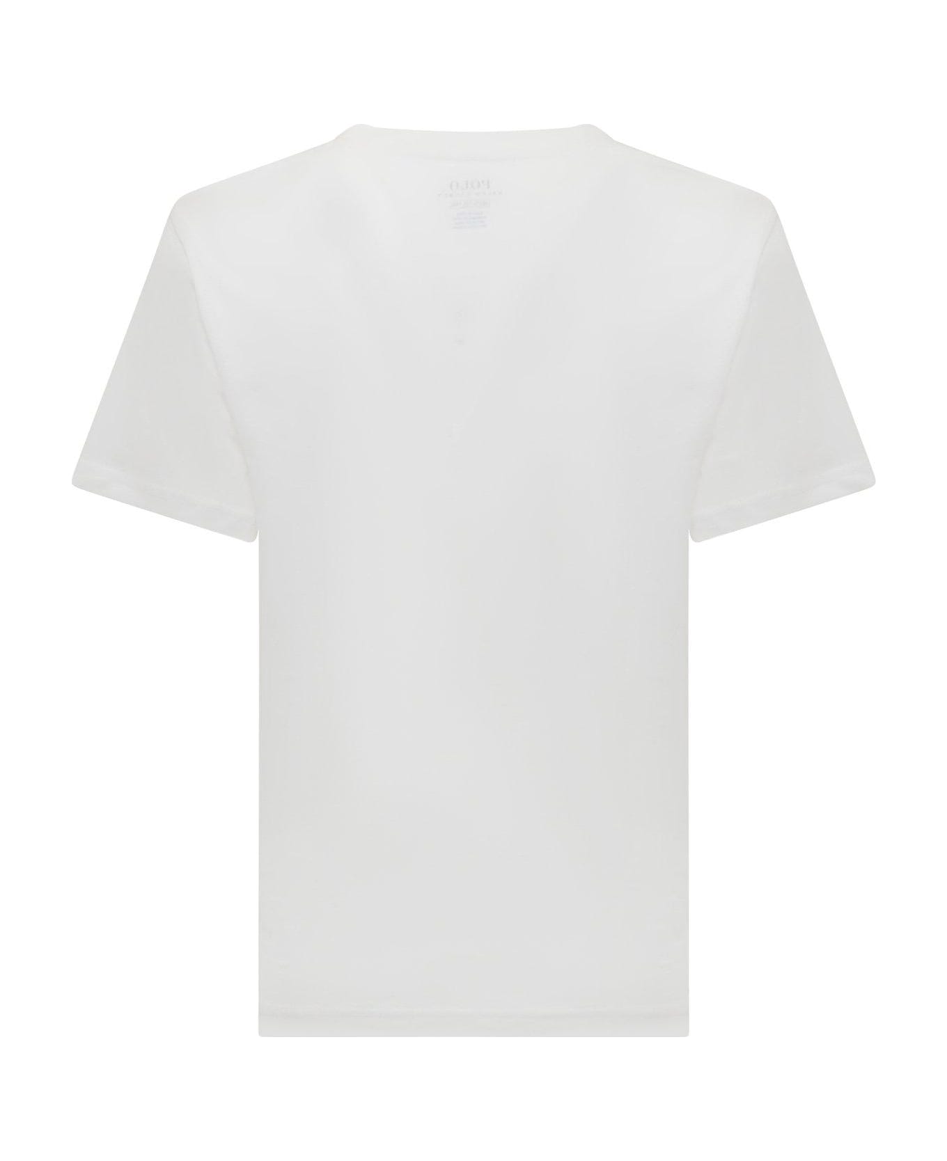 Ralph Lauren Logo Embroidered Crewneck T-shirt - Bianco Tシャツ＆ポロシャツ