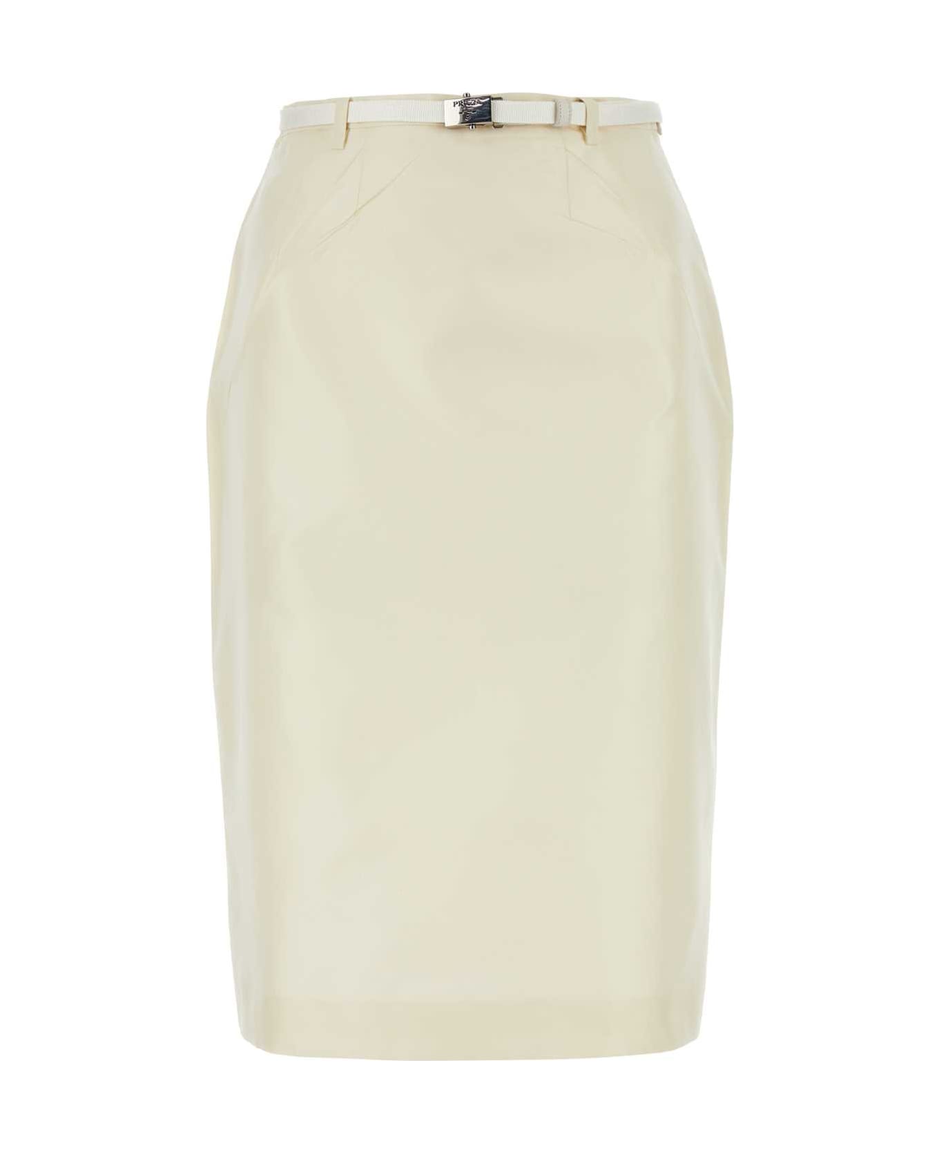 Prada Ivory Faille Skirt - AVORIO