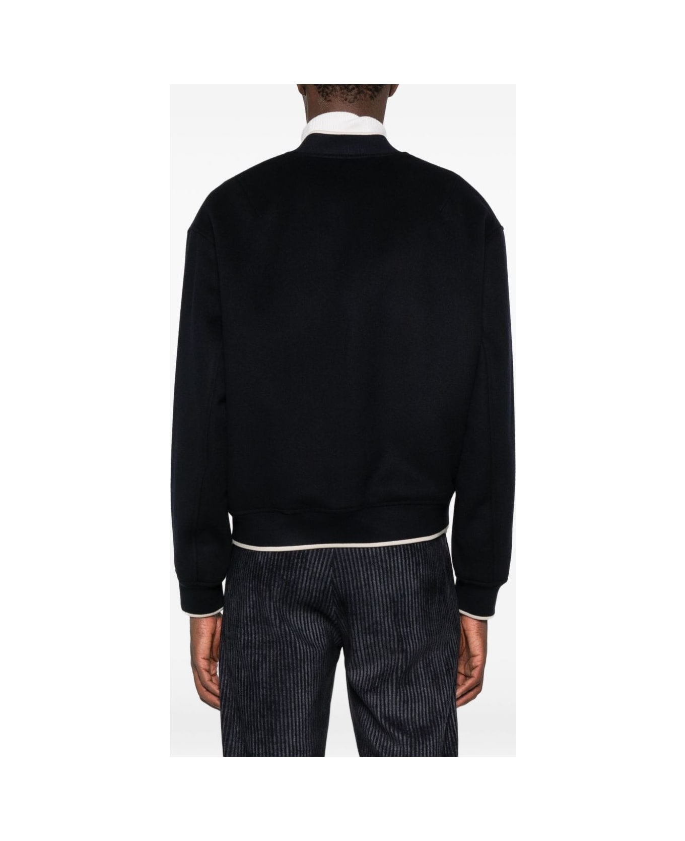 Emporio Armani Wool Bomber Jacket - Blue